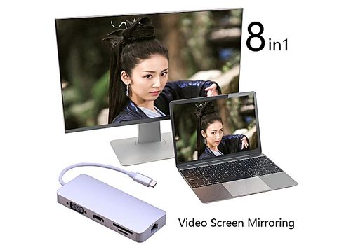 USB3.1 Type C HUB Multiport Type C PD De Charge RJ45 Gigabit Ethernet USB 3.0 HDMI 4 k SD TF Carte lecteur VGA mac au meilleur prix au Maroc