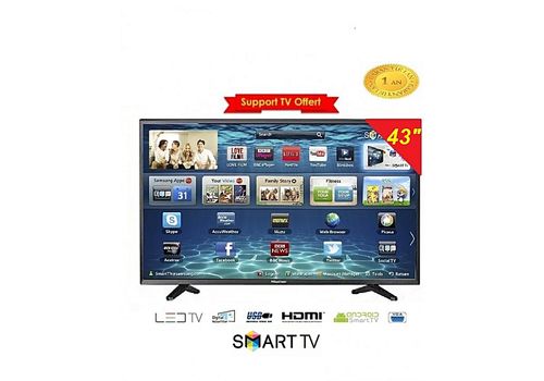 UNION TECH 43" AVEC RECEPTEUR WIFI INTEGRE SUPPORT TV OFFERT au meilleur prix au Maroc