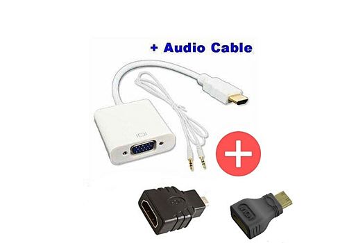 VGA12 micro et mini Hdmi vers vga avec une sortie audio au meilleur prix au Maroc