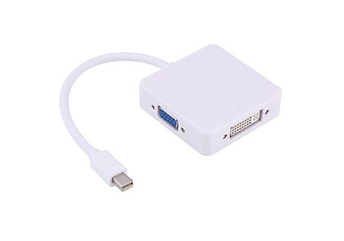 Adaptateur 3-en-1 mini Displayport vers HDMI, DVI et VGA au meilleur prix au Maroc