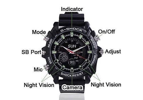 Montre caméra espion HD 8Go IR au meilleur prix au Maroc