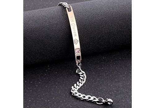 2 Bracelets Couple amoureux King & Queen en acier inoxydable au meilleur prix au Maroc