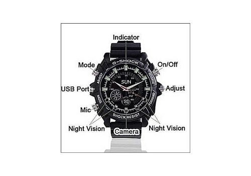 Montre caméra espion HD 8Go Full HD Vision De Nuit au meilleur prix au Maroc