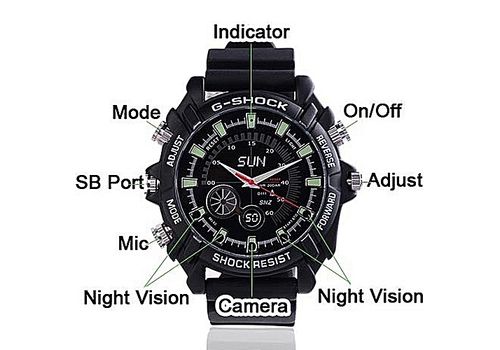 Sun montre spy camera ultra HD 1080p au meilleur prix au Maroc