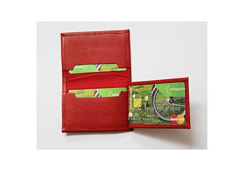 MJ Porte carte cuir véritable - MJ rouge au meilleur prix au Maroc