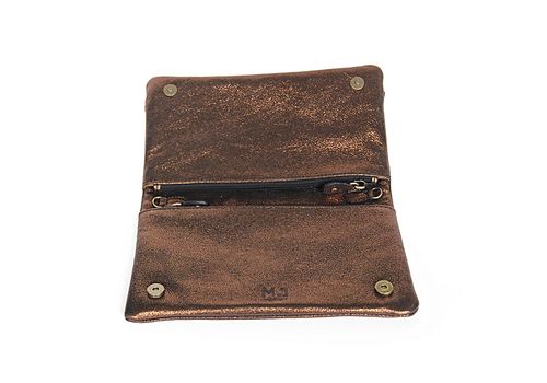 MJ POCHETTE en cuir véritable MJ- 100 % cuir véritable - BRONZE au meilleur prix au Maroc