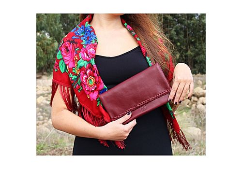 MJ POCHETTE en cuir véritable MJ- 100 % cuir véritable - BORDEAU au meilleur prix au Maroc