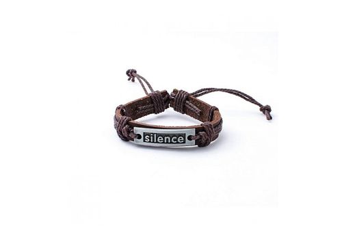 Almazy Bracelet En Cuir À Motif Silence - Marron + Boite Cadeau au meilleur prix au Maroc
