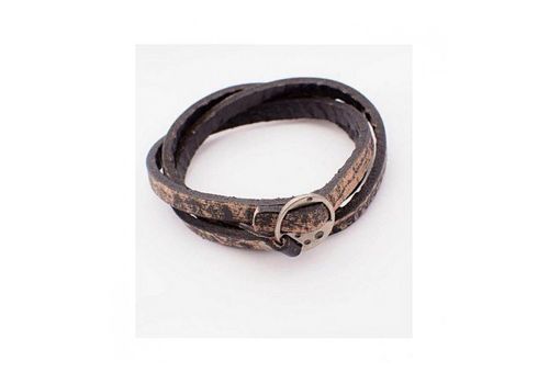 Diamant D'or Bracelet Peace & Love 100% Cuir - Tabac au meilleur prix au Maroc