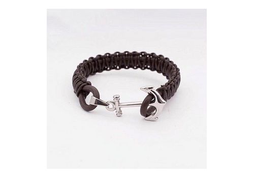 Rêve Diamant Bracelet Marine Tressé En Cuir 100% Acier - Marron + Boite Cadeau au meilleur prix au Maroc