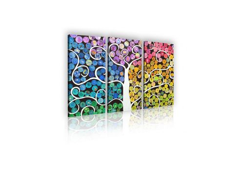 Tableau décoratif L 40 x H 100 cm(x3) - intérieur design, décoration moderne, art abstrait EF136 au meilleur prix au Maroc