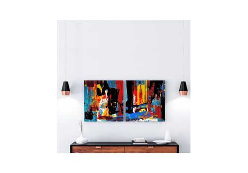 Tableau décoratif Abstract L45 x H45 cm x2 - intérieur design décoration moderne - A598 au meilleur prix au Maroc