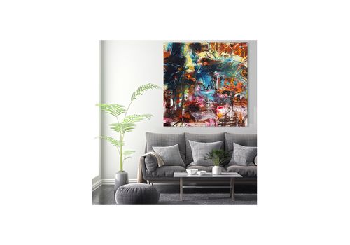 Tableau décoratif L100 cm x H100 cm - intérieur design, décoration moderne, art abstrait A677 au meilleur prix au Maroc