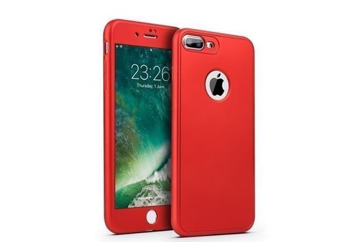 Coque PROTECTion 360 Pour iPhone 8  avec GLASS ( rouge ) au meilleur prix au Maroc