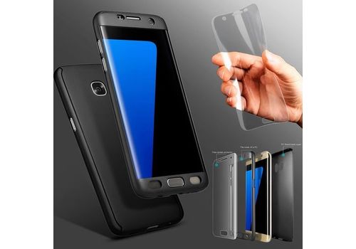Coque Galaxy S7 edge 360°+PROTECTeur d'écran (Noir) au meilleur prix au Maroc