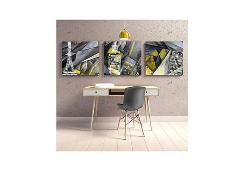 Tableau décoratif L 45 x H 45 cm (x3) - art abstrait moderne A446 au meilleur prix au Maroc