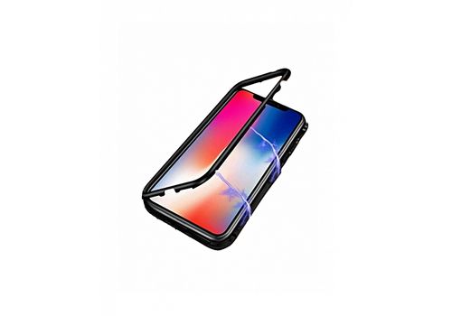 Coque pour iPhone XSR 360°,Avec Adsorption magnétique et Verre trempé,Noir + Transparent au meilleur prix au Maroc