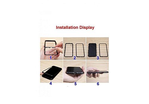 Coque pour iPhone XS MAX 360°,Avec Adsorption magnétique et Verre trempé,Noir + Transparent au meilleur prix au Maroc