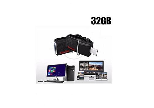 Sandisk Ultra Double OTG USB Flash Drive 32GB USB 3.0 Pen Drives soutien official Vérification pour Android Smartphones au meilleur prix au Maroc