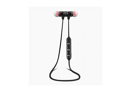 Écouteur bluetooth sport sans fil avec microphone - Noir au meilleur prix au Maroc