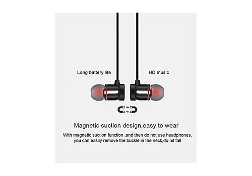 Écouteur bluetooth sport sans fil avec microphone - Noir au meilleur prix au Maroc