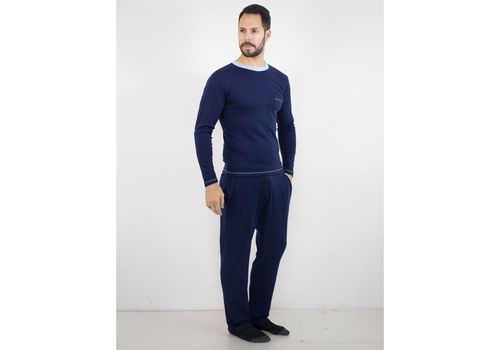 Pyjamas Col Rond 100% Coton Bleu Marine au meilleur prix au Maroc