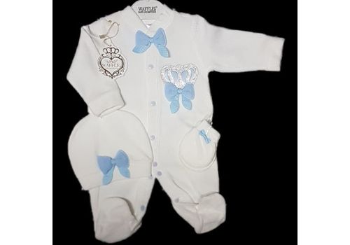 WAFFLE Turkey  , Pyjama Dors-bien de luxe en velours brodé en plus de gant et bonnet assortie au meilleur prix au Maroc