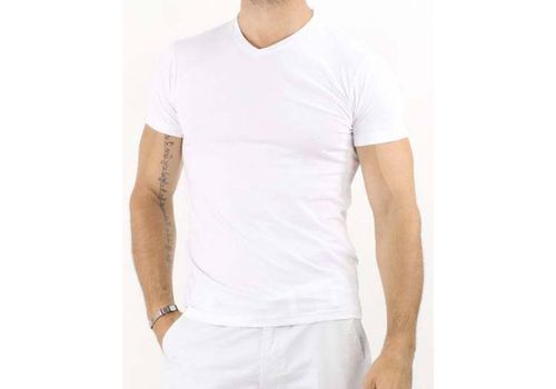 T-SHIRT BODY MC COL V BLANC au meilleur prix au Maroc