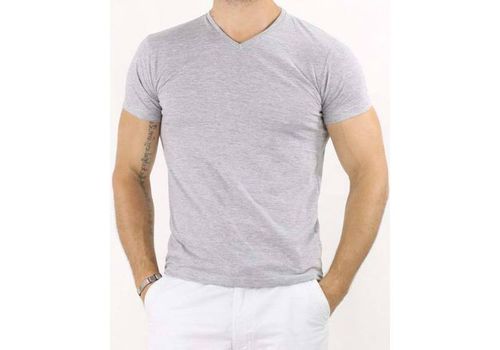 T-SHIRT COL V MC GRIS CHINE au meilleur prix au Maroc