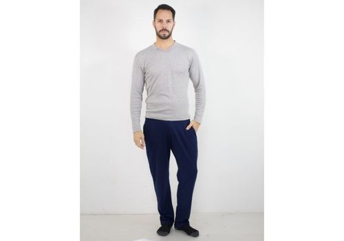 Pyjamas Col V  Gris & Noir au meilleur prix au Maroc