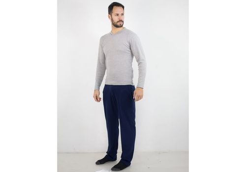 Pyjamas Col V  Gris & Noir au meilleur prix au Maroc