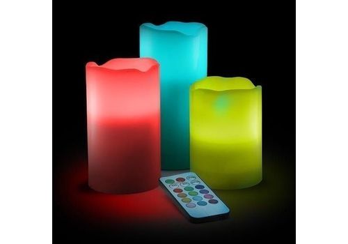 3 Pcs Luma Candle-  12 Couleurs avec Télécommande au meilleur prix au Maroc