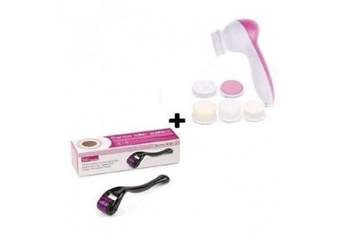 Pack Derma roller 0,5 & Brosse de massage 5 en 1 au meilleur prix au Maroc