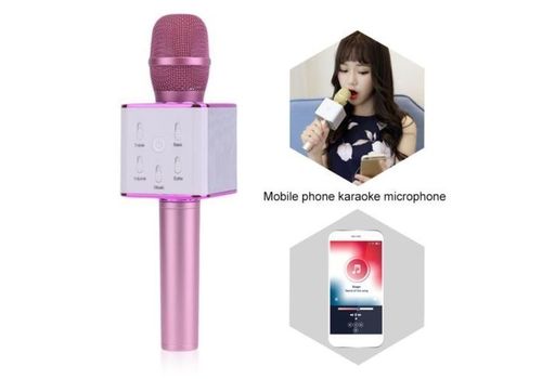 Microphone sans fil karaoké Bluetooth avec haut-parleur-PINK au meilleur prix au Maroc