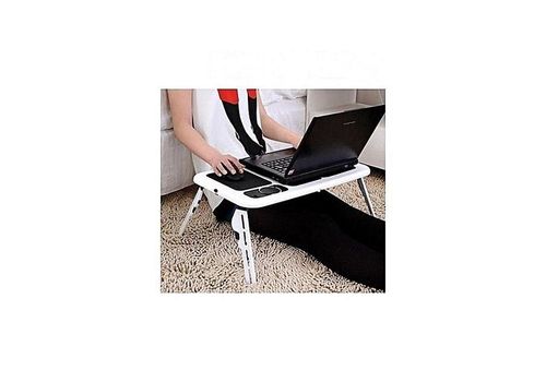 Table pliable pour PC Portable Réglable avec Ventilateur de Refroidissement Intégré au meilleur prix au Maroc