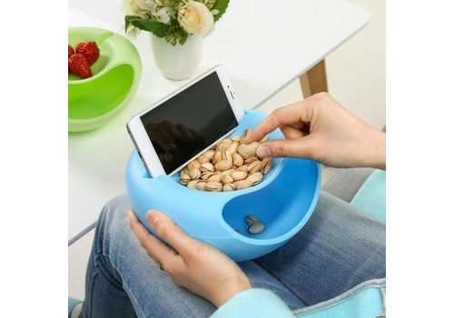 Bol de rangement multifonctionnel  avec emplacement  pour téléphone - Bleu au meilleur prix au Maroc