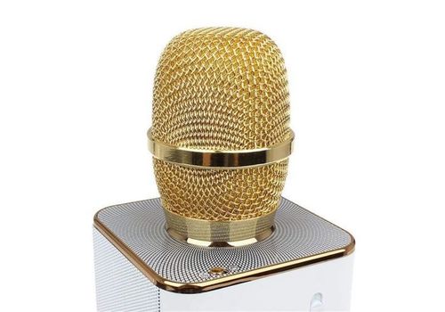 Microphone sans fil karaoké Bluetooth avec haut-parleur-Doré au meilleur prix au Maroc