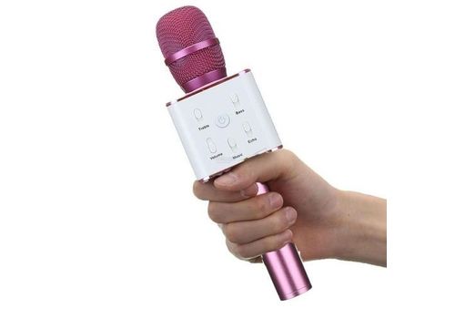Microphone sans fil karaoké Bluetooth avec haut-parleur-PINK au meilleur prix au Maroc