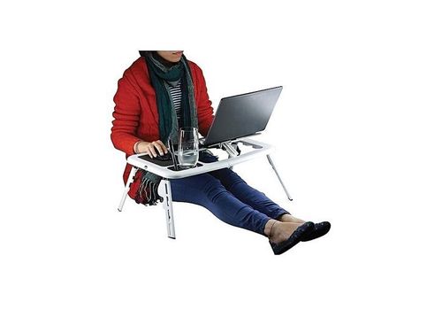 Table pliable pour PC Portable Réglable avec Ventilateur de Refroidissement Intégré au meilleur prix au Maroc