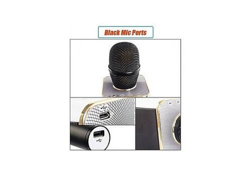 Microphone sans fil karaoké Bluetooth avec haut-parleur-NOIR au meilleur prix au Maroc