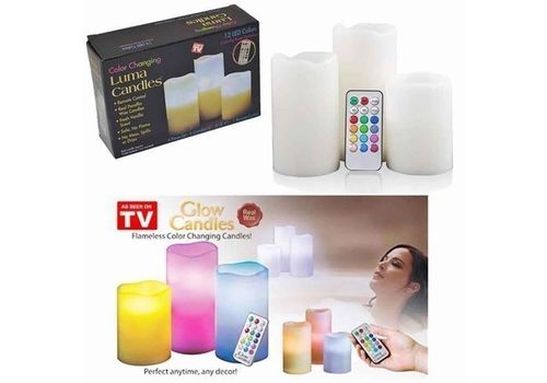 3 Pcs Luma Candle-  12 Couleurs avec Télécommande au meilleur prix au Maroc