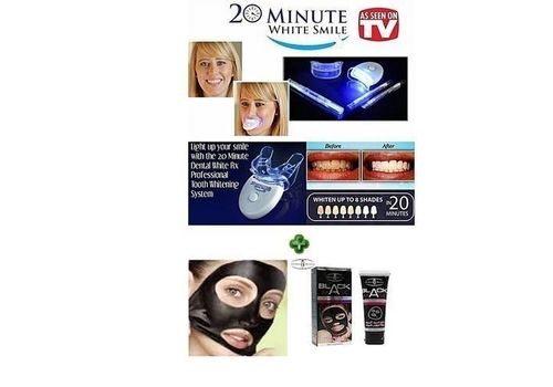 Blanchissement des dents  20 Minute Dental White systeme + MASQUE NOIR BLACK MASK au meilleur prix au Maroc