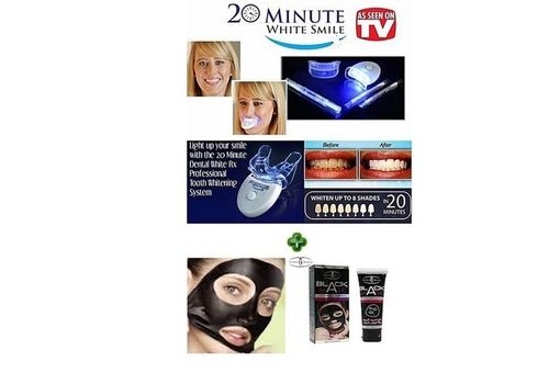 Blanchissement des dents  20 Minute Dental White systeme + MASQUE NOIR BLACK MASK au meilleur prix au Maroc