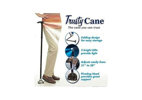 Magie Canne Pliante LED Lumière de Sécurité Bâton de Marche 4 Tête pivotant au meilleur prix au Maroc