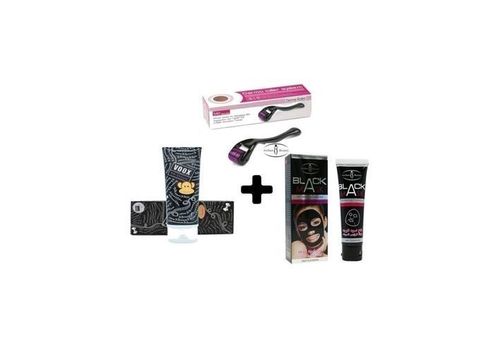 Pack spécial Visage - Derma roller 0,5 & Voox DD cream &mas+que noir pour les saletés & points noirs au meilleur prix au Maroc