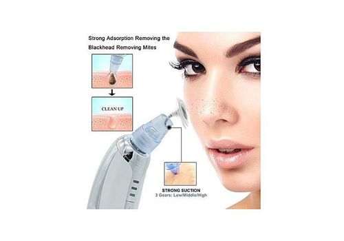 Aspirateur points noirs 6 en 1 - rechargeable - pour femmes et hommes - blanc - Qualité Supérieur au meilleur prix au Maroc