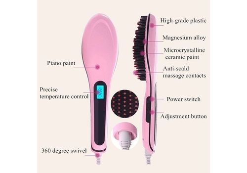 Brosse Cheveux Lissante Electrique Magique-FAST HAIR STRAIGHTENER au meilleur prix au Maroc