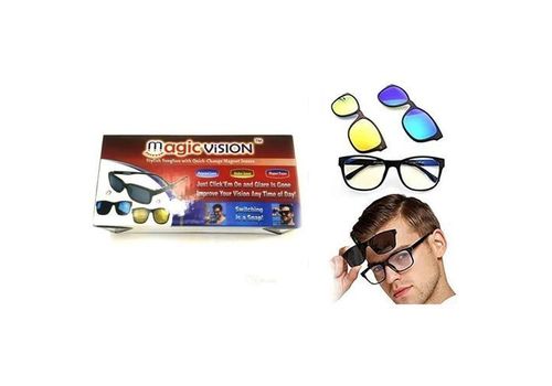 Magic Vision MK Aimant à changement rapide polarisé 3-en-1 pour lunettes de soleil unisexe (G461 - Multicolore) au meilleur prix au Maroc