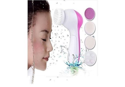 Brosses 5 en 1 Différentes pour Nettoyage et Massage - Rose au meilleur prix au Maroc