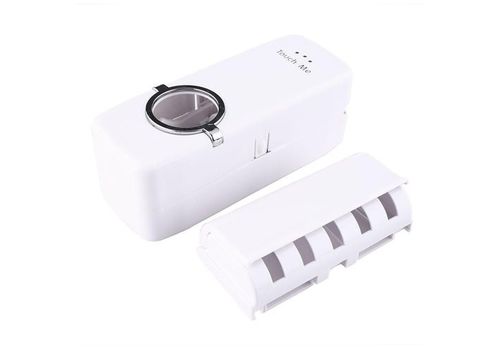 Distributeur Automatique Dentifrice avec Porte Brosse à Dent Collé au Mur au meilleur prix au Maroc